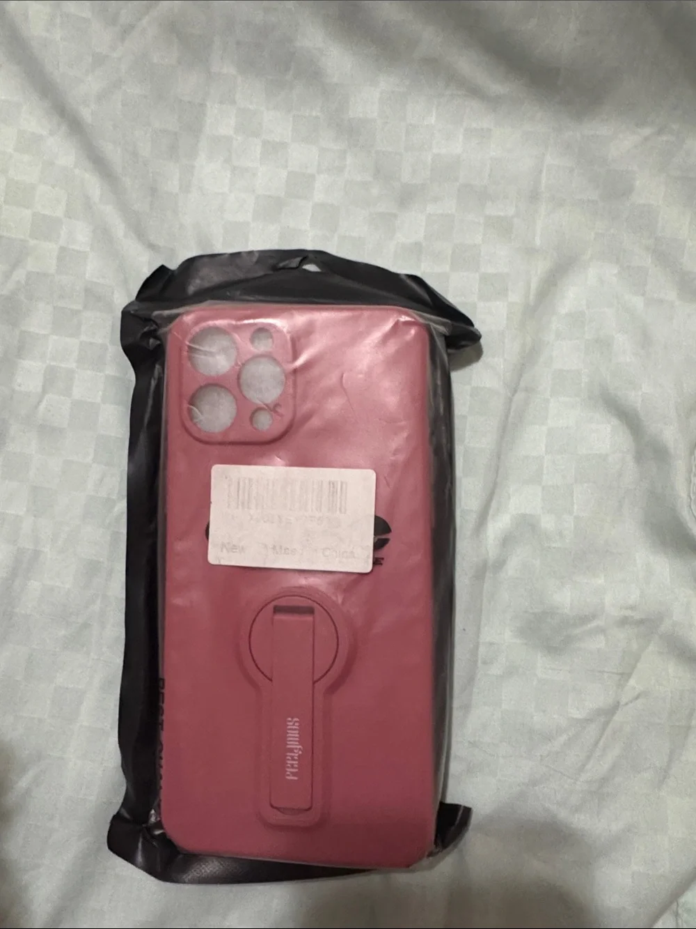 Protective Pink Smartphone Case with Built-in Ring Stand